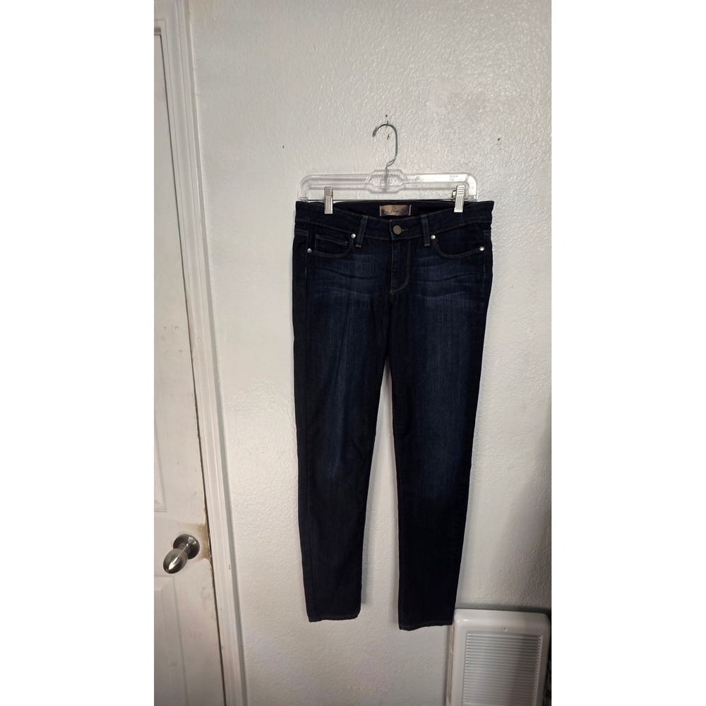 Paige Peg Skinny Jeans Womens 27 Dark Blue Excellent